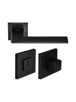 Комплект дверных ручек Morelli MH-51-S6 BL с заверткой MH-WC-S6 BL, цвет черный