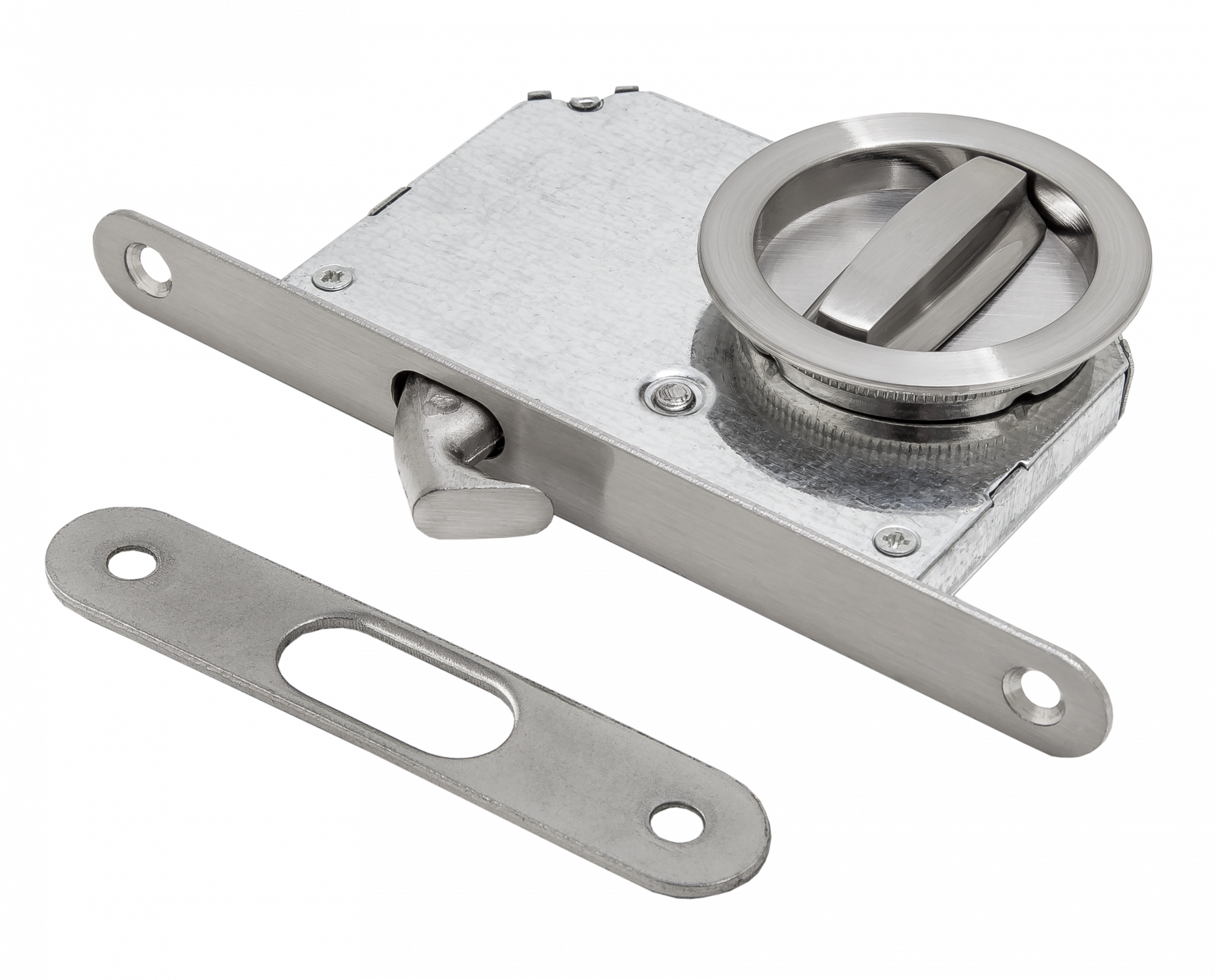 Ручки для раздвижных дверей с замком РЕНЦ INSDH-BK 603 SN, никель матовый