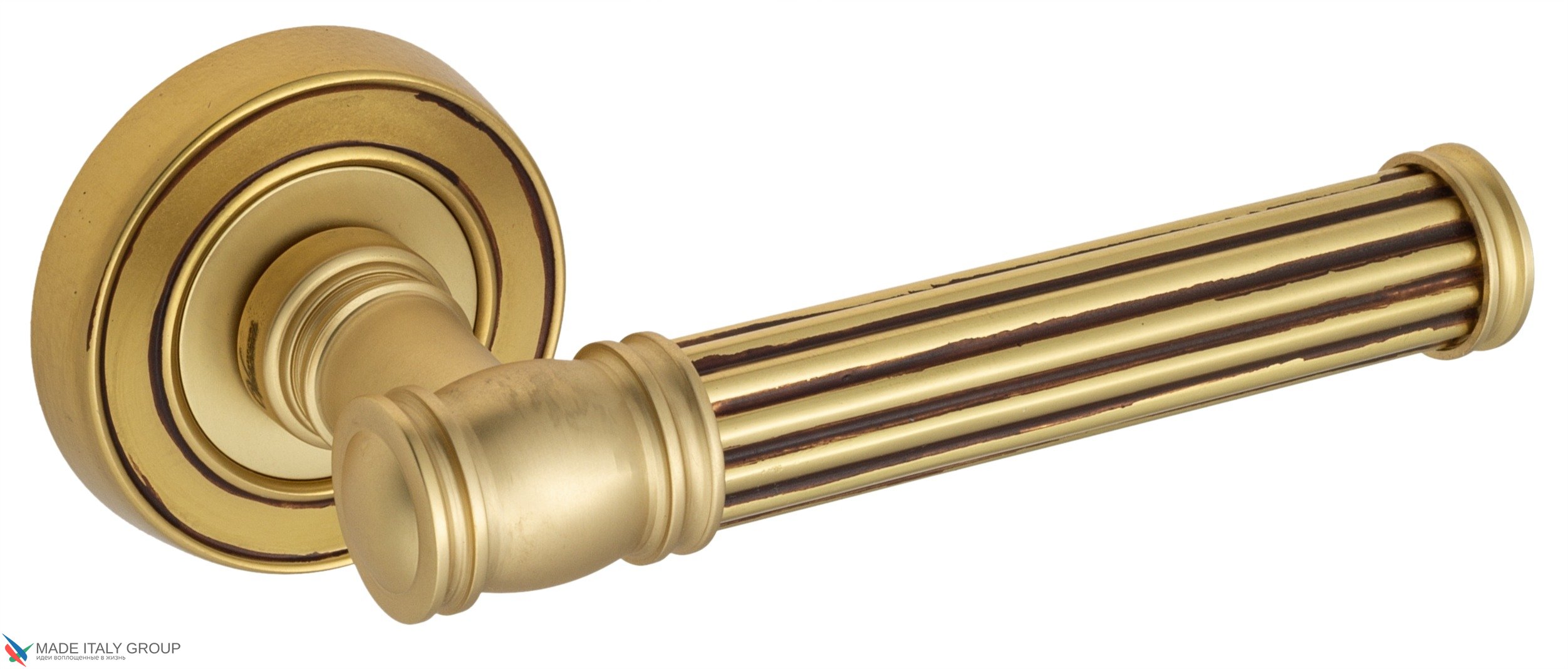 Дверная ручка Venezia "IMPERO" D6 французcкое золото + коричневый