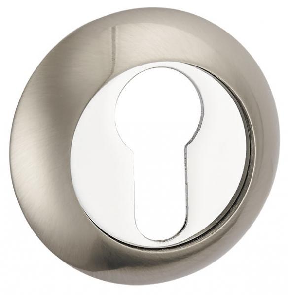 Накладка дверная с круглым основанием под цилиндр Punto ET TL SN/CP-3 матовый никель/хром