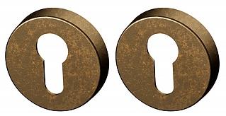 Накладка дверная с круглым основанием под цилиндр Armadillo Urban Cylinder ET URB OB-13 бронза антич