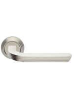 Ручка дверная Morelli Luxury ALLURE R2 NIS раздельная на круглой розетке, цвет - матовый никель, латунь