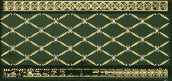 Плитка керамическая Almera Ceramica Noblesse Cenefa Delis Verde Botella Gold бордюр 10х20