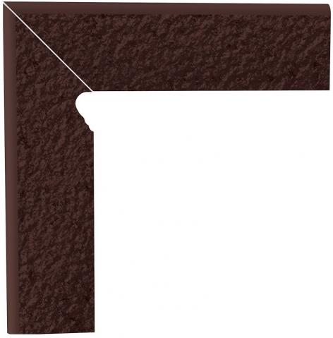 Плитка клинкерная цоколь левый Paradyz Natural Brown Duro 2-х элем 30х8,1