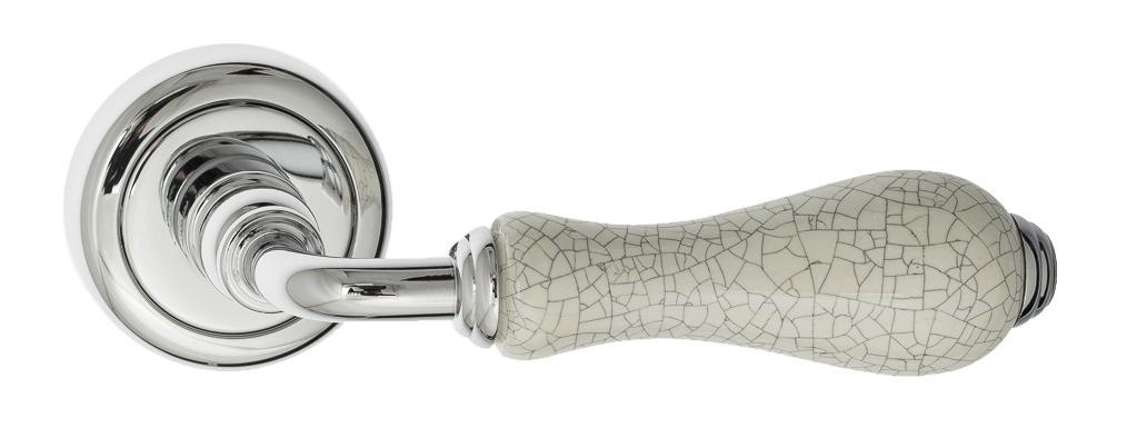 Ручка дверная межкомнатная Venezia Colosseo D1 Белая керамика+полированный хром