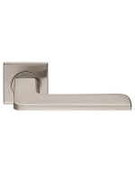 Ручка дверная Morelli Luxury ROCK S1 NIS раздельная на квадратной розетке, цвет матовый никель, латунь