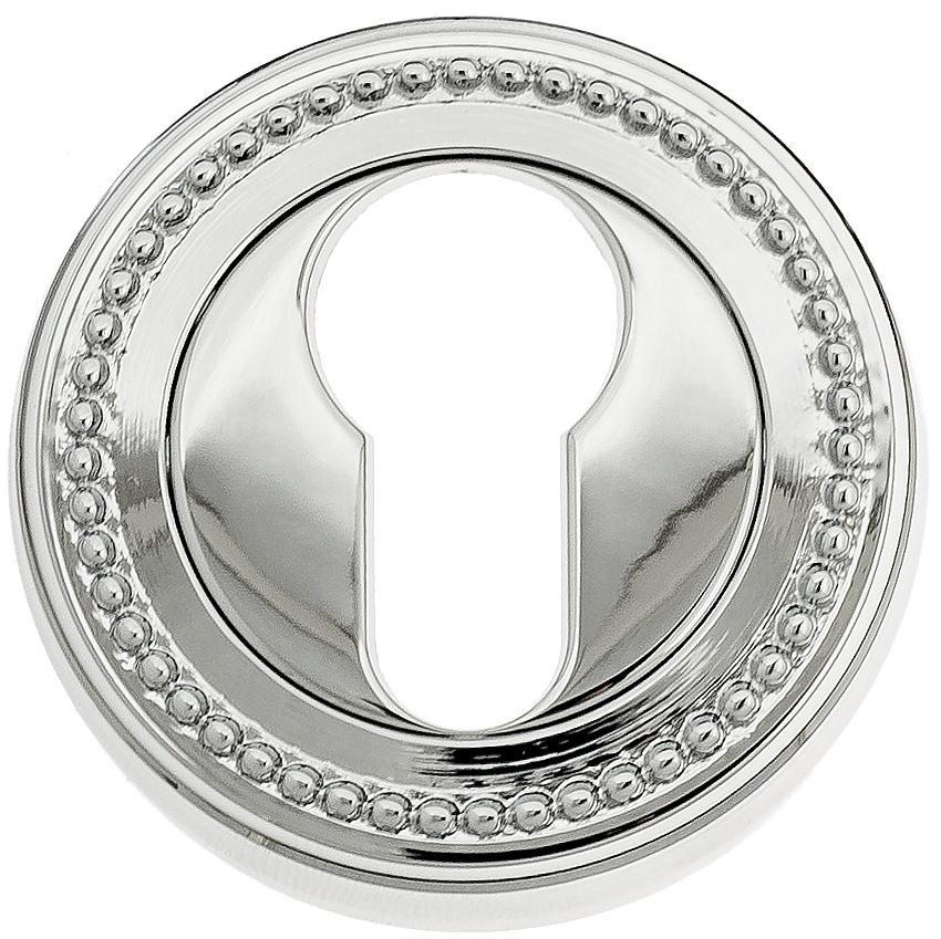 Накладка дверная с круглым основанием под цилиндр Venezia Cyl-1 D3 полированный хром