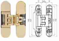 Петля дверная скрытой установки Krona Koblenz Kubica 3000 DXSX для дверей с притвором 45кг золото