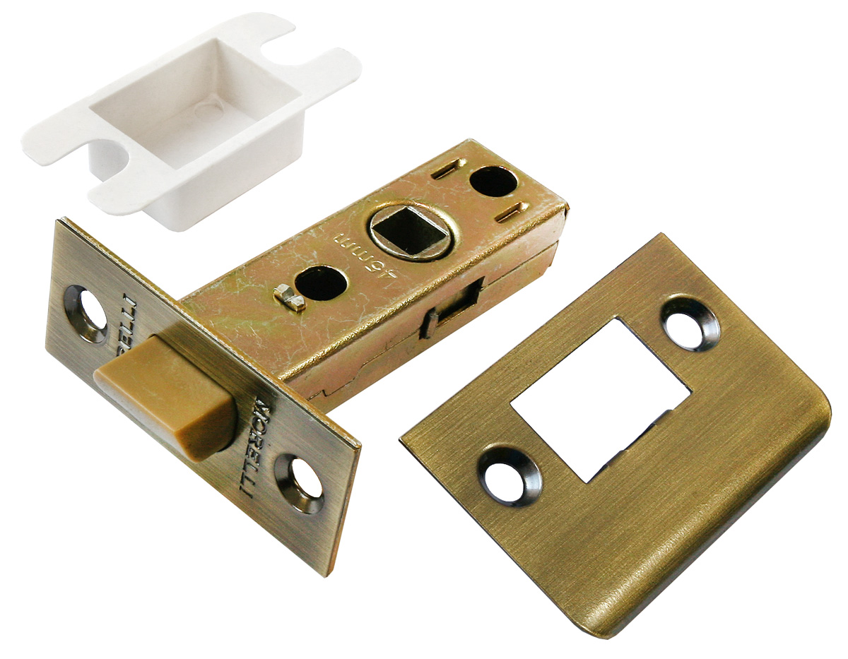 Защелка дверная межкомнатная Morelli OL6-45 AB бронза с металлическим язычком