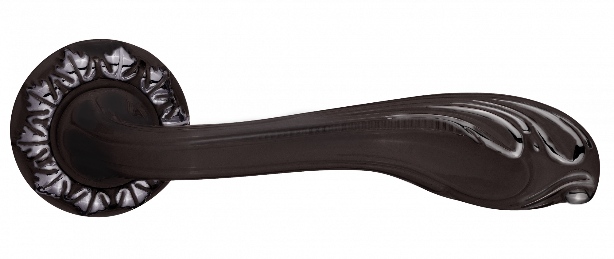 Ручки дверные RENZ INDH 64-10 B/CP Фабриано черный/хром блестящий