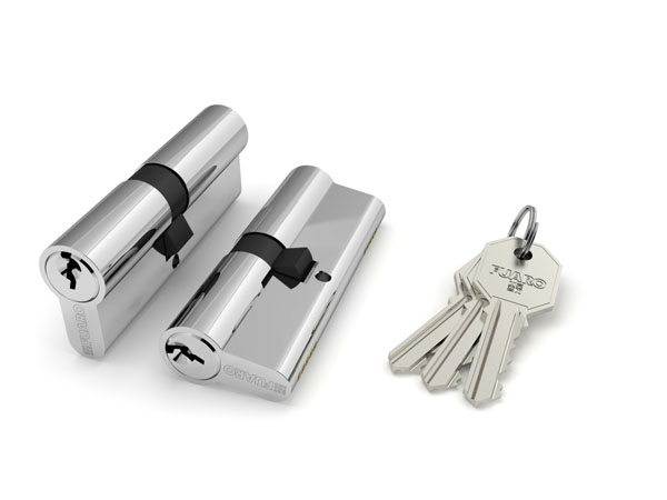 Цилиндровый механизм Fuaro 100 CA 70 mm (30+10+30) CP хром 3 кл.