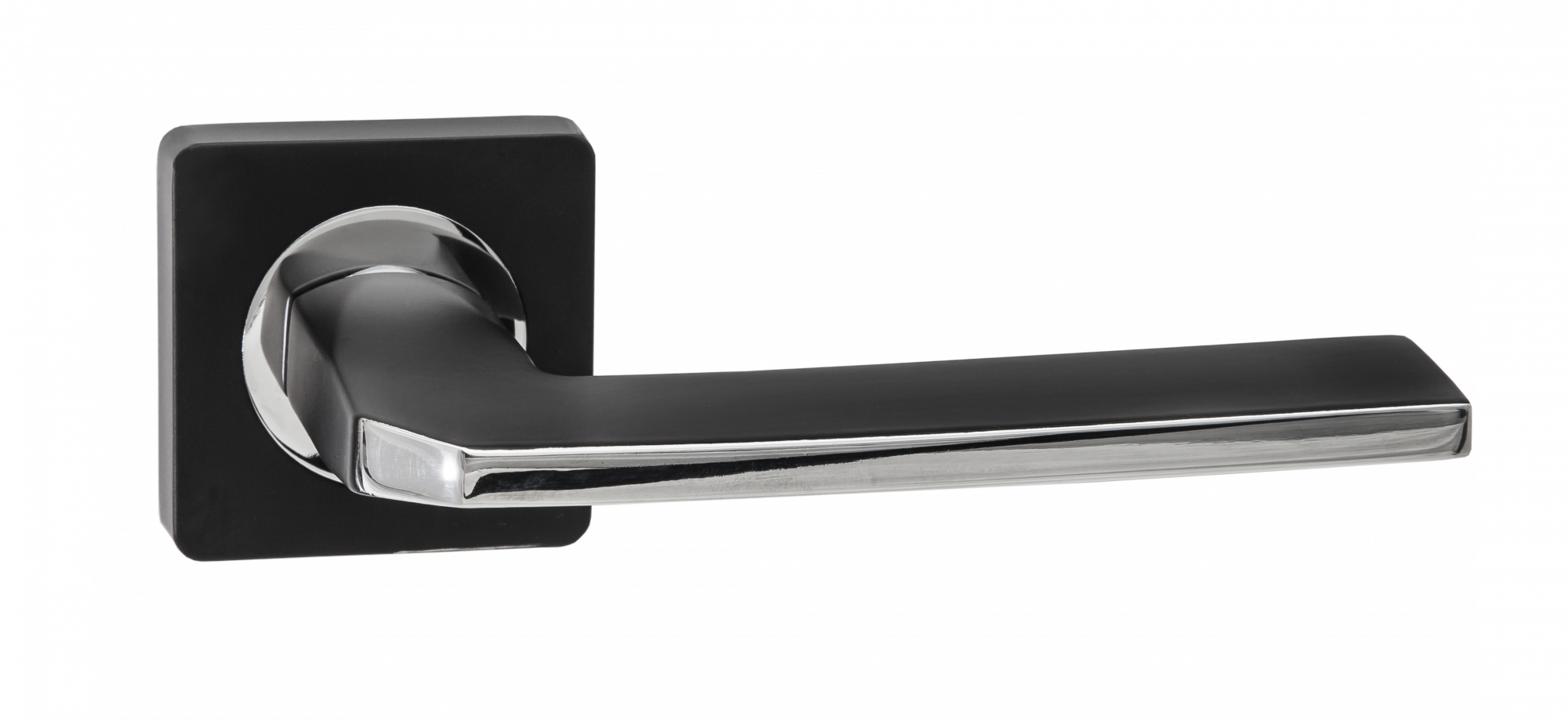 Ручки дверные RENZ INDH 97-02 B/CP Кераско черный/хром блестящий