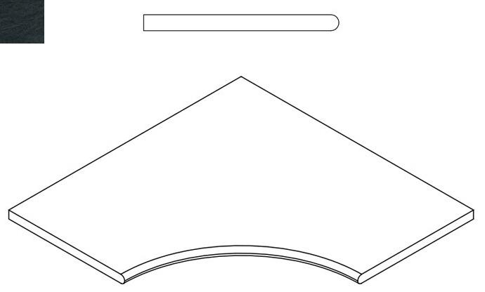 Бортик угловой закруглённый Italon Materia Titanio Bordo Angolare Round 30 620090000409 60х60