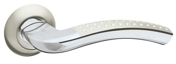 Ручки дверные межкомнатные Fuaro LOUNGE AR SN/CP-3 матовый никель/хром, квадрат 8x130 мм