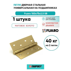 Петля дверная универсальная стальная Fuaro 4BB 100x75x2,5 SB