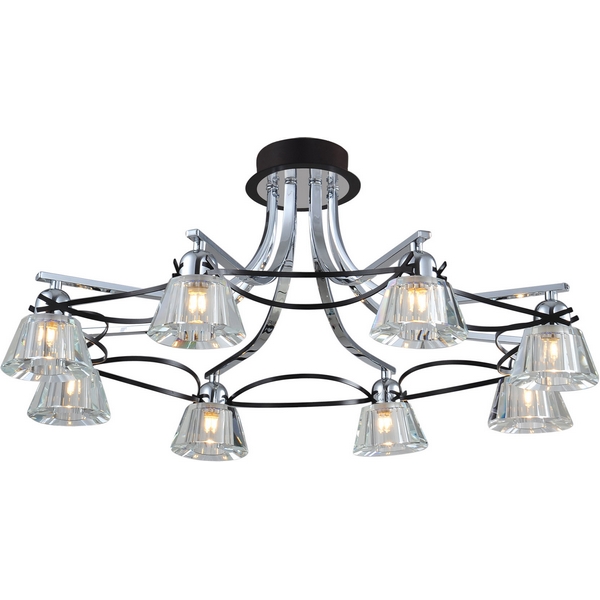 Люстра потолочная N-Light 89102-8 chrome + wengue