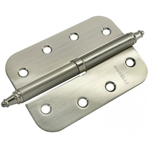 Петля разъёмная стальная скругленная с короной левая Morelli MS-C 100X70X2.5 SN L никель