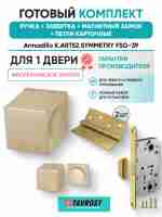 Комплект: Ручки Armadillo K.ART52.SYMMETRY FSG-39+Завертка+Магн замок и Петли Fuaro/флорент золото