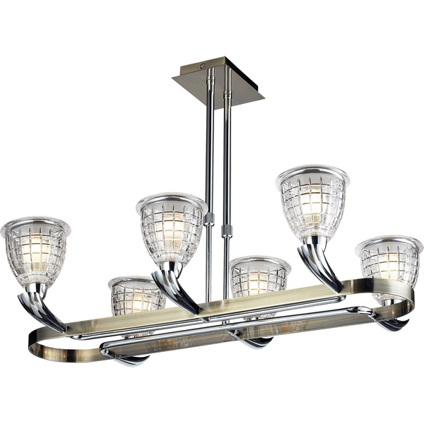 Люстра потолочная N-Light 402-06-17 chrome + antique brass