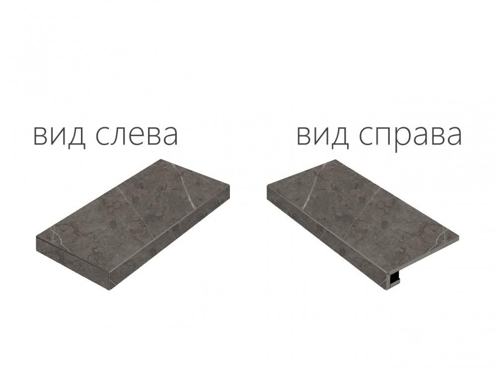 Керамогранит Italon Charme Evo Floor Project Эво Антрачит угл левая натур. рет. ступень 33х60