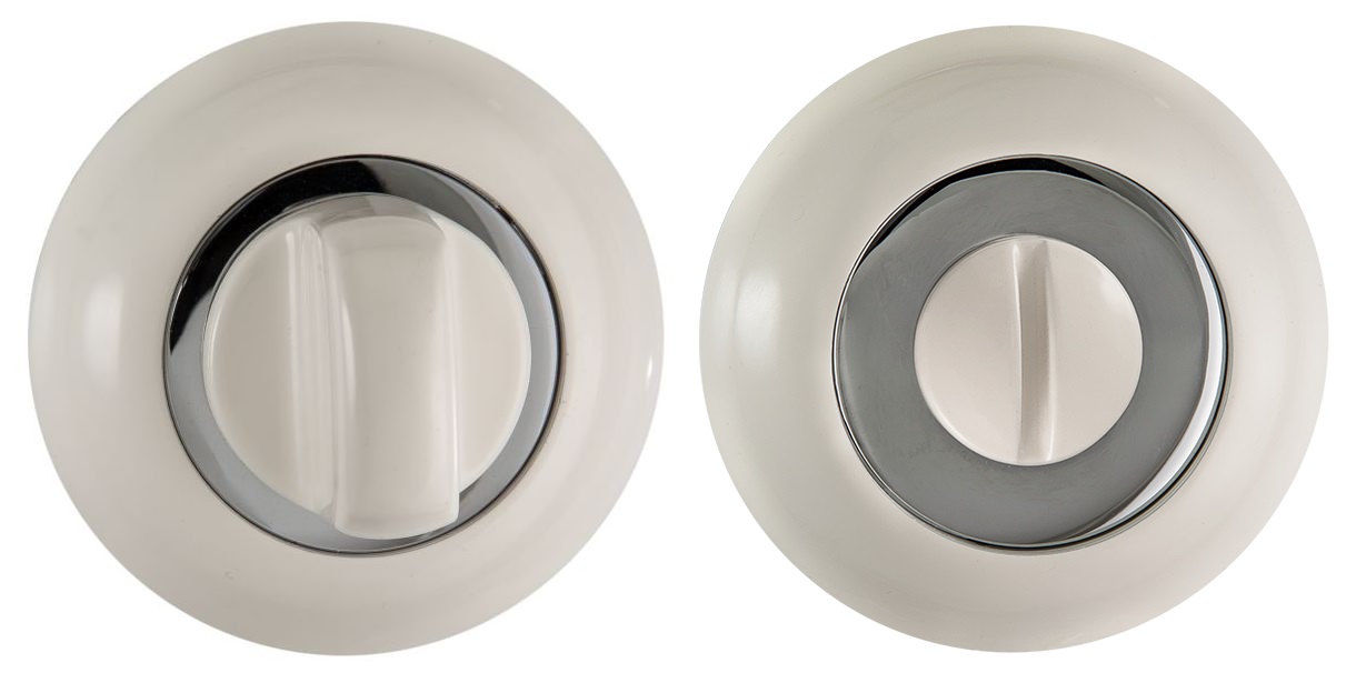 Завертка к ручкам RENZ INBK 08 MSW/CP мат.суп.бел./хр.бл.