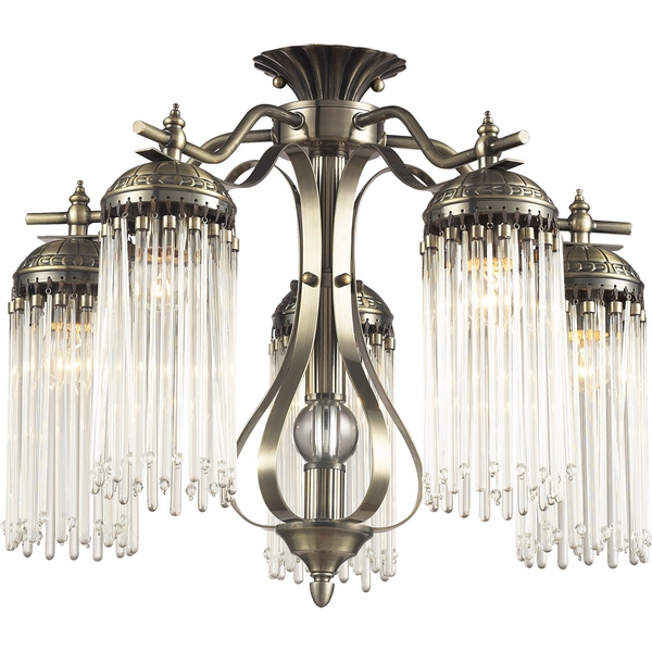 Люстра потолочная N-Light 663-05-52 antique brass