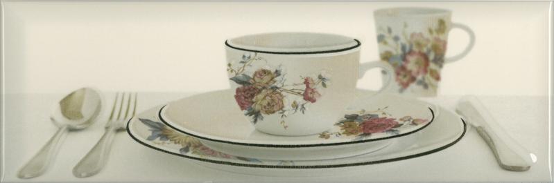 Плитка керамическая Absolut keramika Tea 02 Fosker Decor Tea 03 Cream B декор 10х30