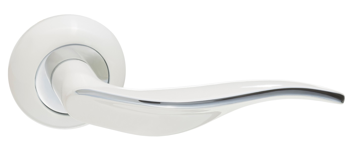 Ручка дверная Black&White RENZ INDH 426-08 W/CP "Энна", бел/хр.бл.