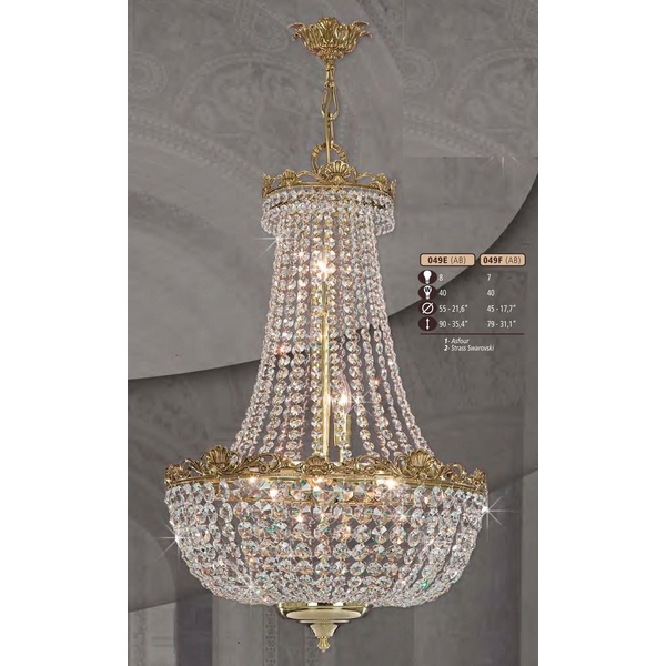 Люстра подвесная Riperlamp 049E/8 AB ASFOUR