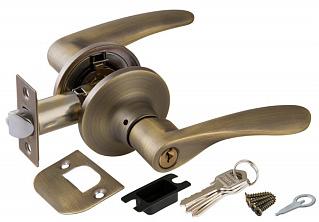 Ручка защелка (кноб) дверная нажимная Punto 6020 MAB-E кл./фик. мат. бронза