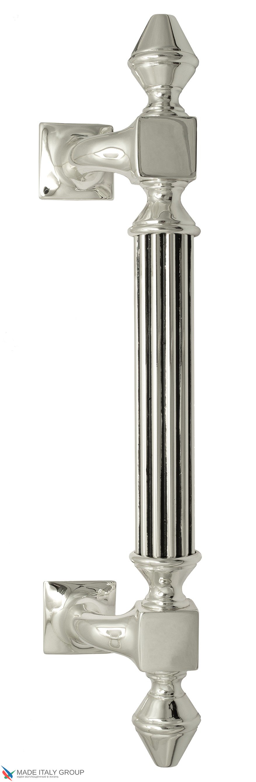 Ручка скоба Venezia "IMPERIONE" 365мм (235мм) натуральное серебро + черный