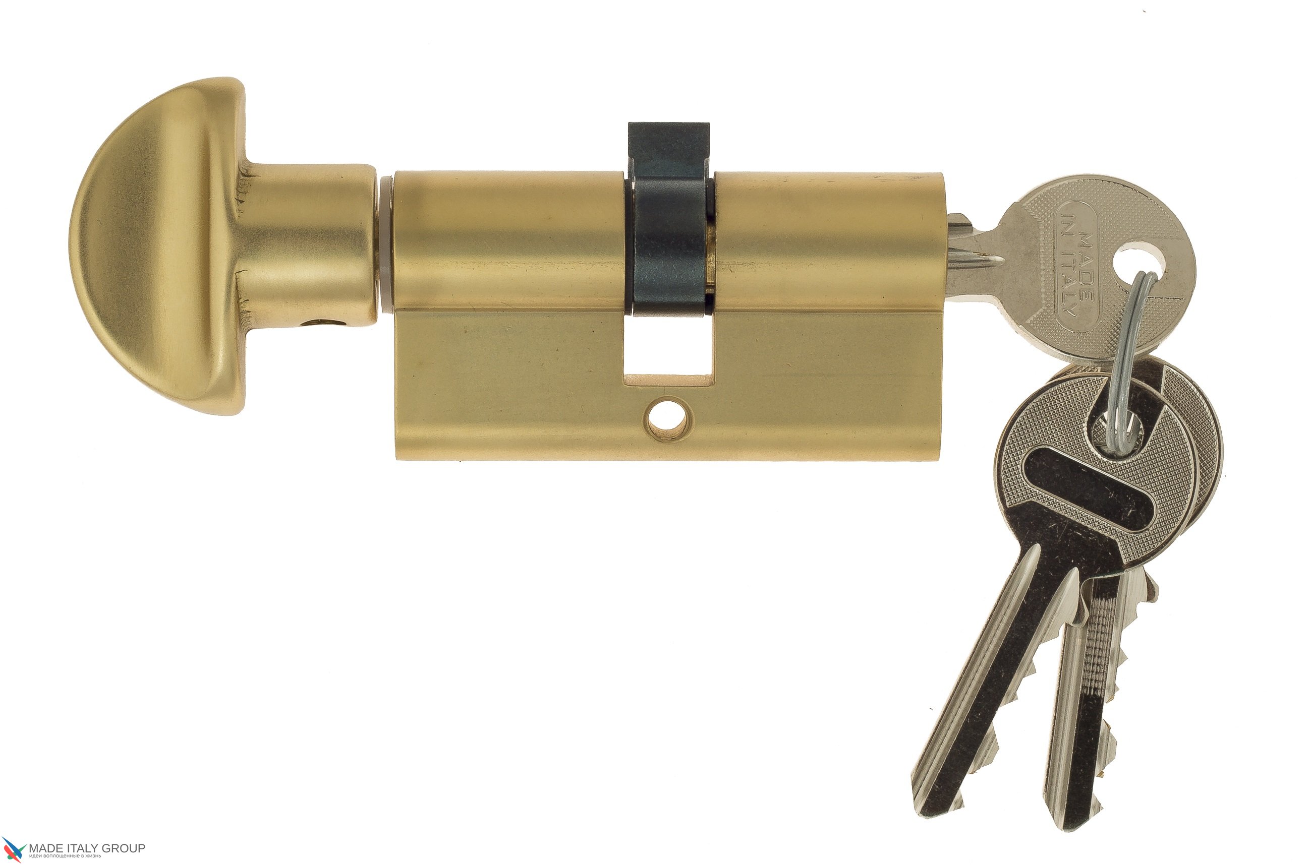 Цилиндровый механизм вертушка-ключ Venezia 25/10/35 французское золото