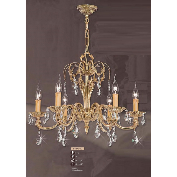 Люстра подвесная Riperlamp 048A/6 AB SWAROVSKI