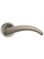 Ручка дверная Morelli Luxury ARCH R4 NIS раздельная на круглой розетке, цвет матовый никель, латунь