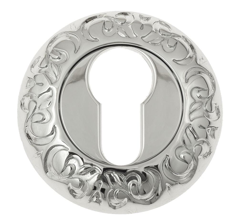 Накладка дверная с круглым основанием под цилиндр Venezia Cyl-1 D4 полированный хром