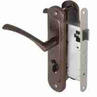 Корпус врезного замка с ручками на планке KIT А7-5555/3 W/B MOS