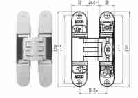 Петля дверная скрытой установки Krona Koblenz Kubica 6300 40кг. мат.хром