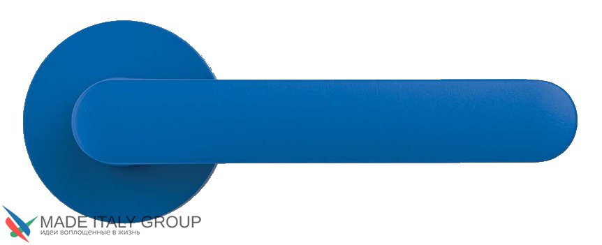 Дверная ручка на круглом основании COLOMBO ONE CC11RSB-C12 матовый капри синий