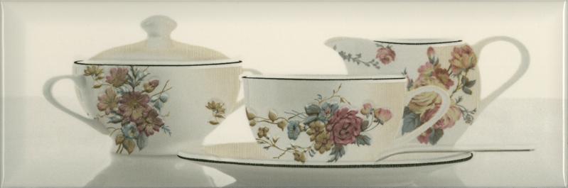 Плитка керамическая Absolut keramika Tea 02 Fosker Decor Tea 03 Cream A декор 10х30