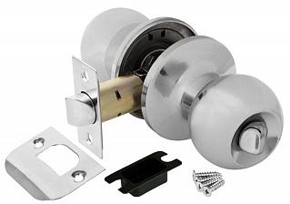 Ручка защелка (кноб) дверная круглая Punto 6072 CP-B фик. хром