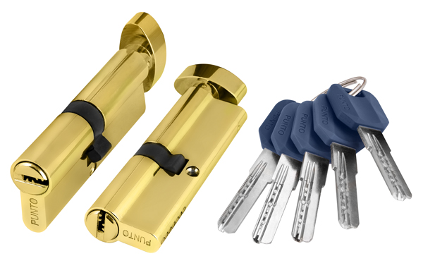 Цилиндровый механизм с вертушкой Punto Z402/70 mm (30+10+30) PB латунь 5 кл.