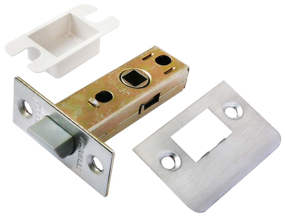 Защелка дверная межкомнатная Morelli OL6-45 SN никель с металлическим язычком