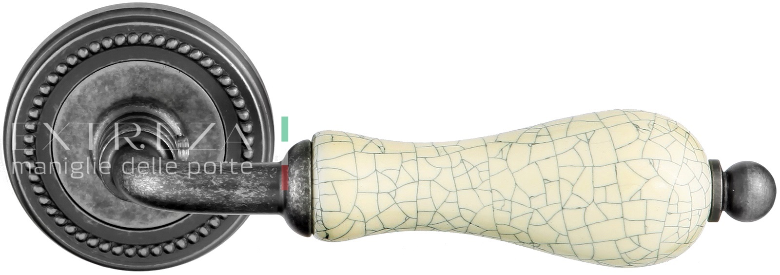 Ручка дверная Extreza DANA CRACKLE (Дана кракле) 306 на розетке R03 античное серебро F45