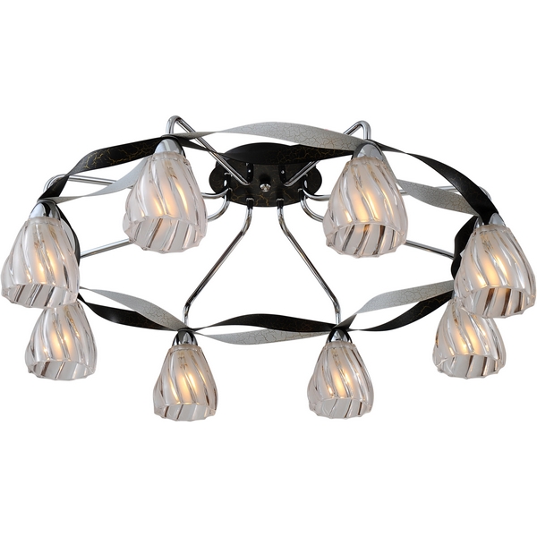 Люстра потолочная N-Light 405-08-63CWB chrome + white crack + black crack