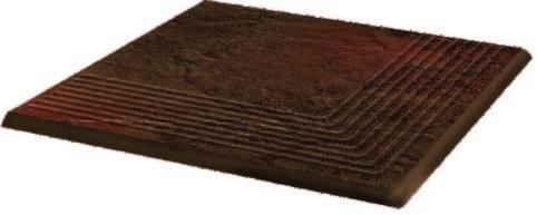 Клинкерная ступень угловая структурная Paradyz Semir Brown  30х30