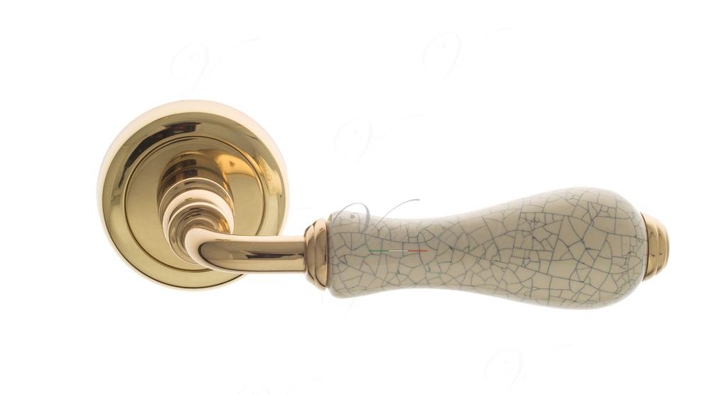 Ручка дверная межкомнатная Venezia Colosseo D1 Белая керамика+полированная латунь