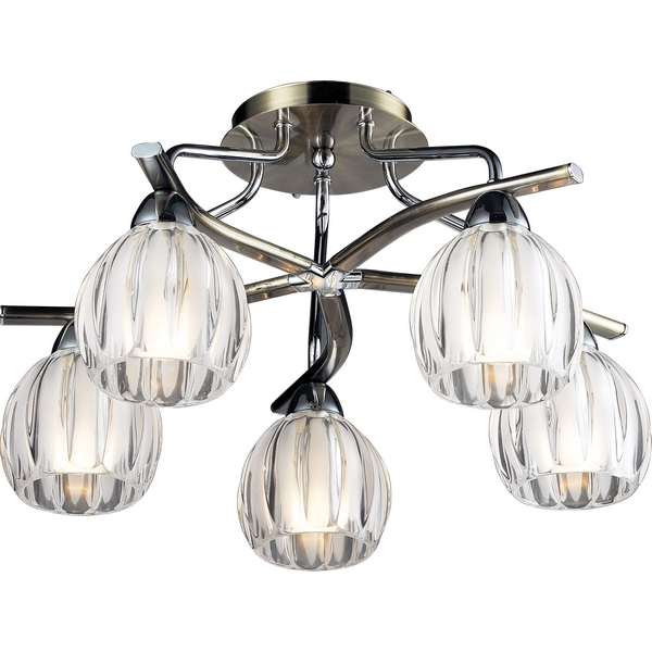 Люстра потолочная N-Light 404-05-13 chrome + antique brass