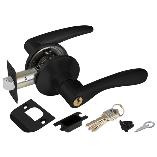 Ручка защелка 6010 BL-E (кл./фик.) черный