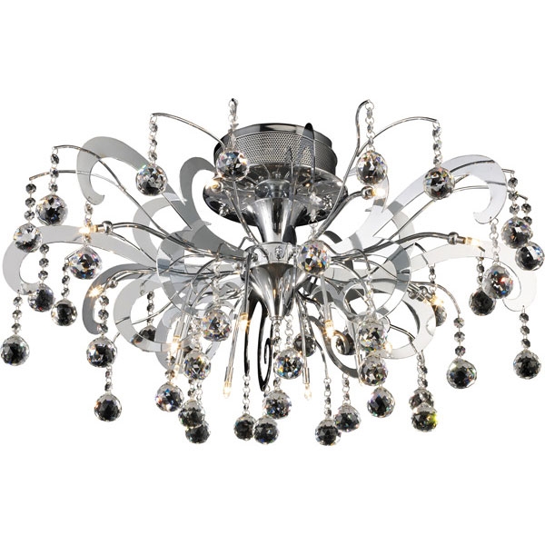 Люстра потолочная N-Light A8127/8+8 chrome + white crystal