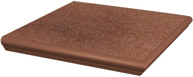 Клинкерная ступень угловая с капиносом структурная Paradyz Taurus Brown  33х33